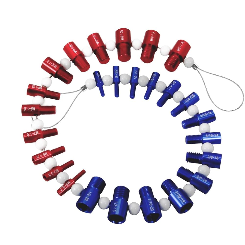 Littimoon Thread Checkers Nut & Bolt -26 Bundle Thread Tester Checker Nut and Bolt Checker-14 Pc Inch & 12 Pc Metric Sizes