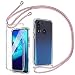 Produktbild Mkej 360 Grad Handykette Hülle kompatibel mit Motorola Moto G8 Power Lite, Hybrid Rundum Doppel-Schutz Cover Smartphone Necklace Handyhülle mit integriertem Displayschutz [Einteiliges Design]