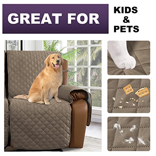 Meillemaison Recliner Sofa Slipcover Couch Covers For 3 Cushion Couch, Non Slip Reclining Sofa Cover With Elastic Straps, Dogs, Pets (3 Seater, Taupe/Beige) (Mmclkr03C2) #TOP5