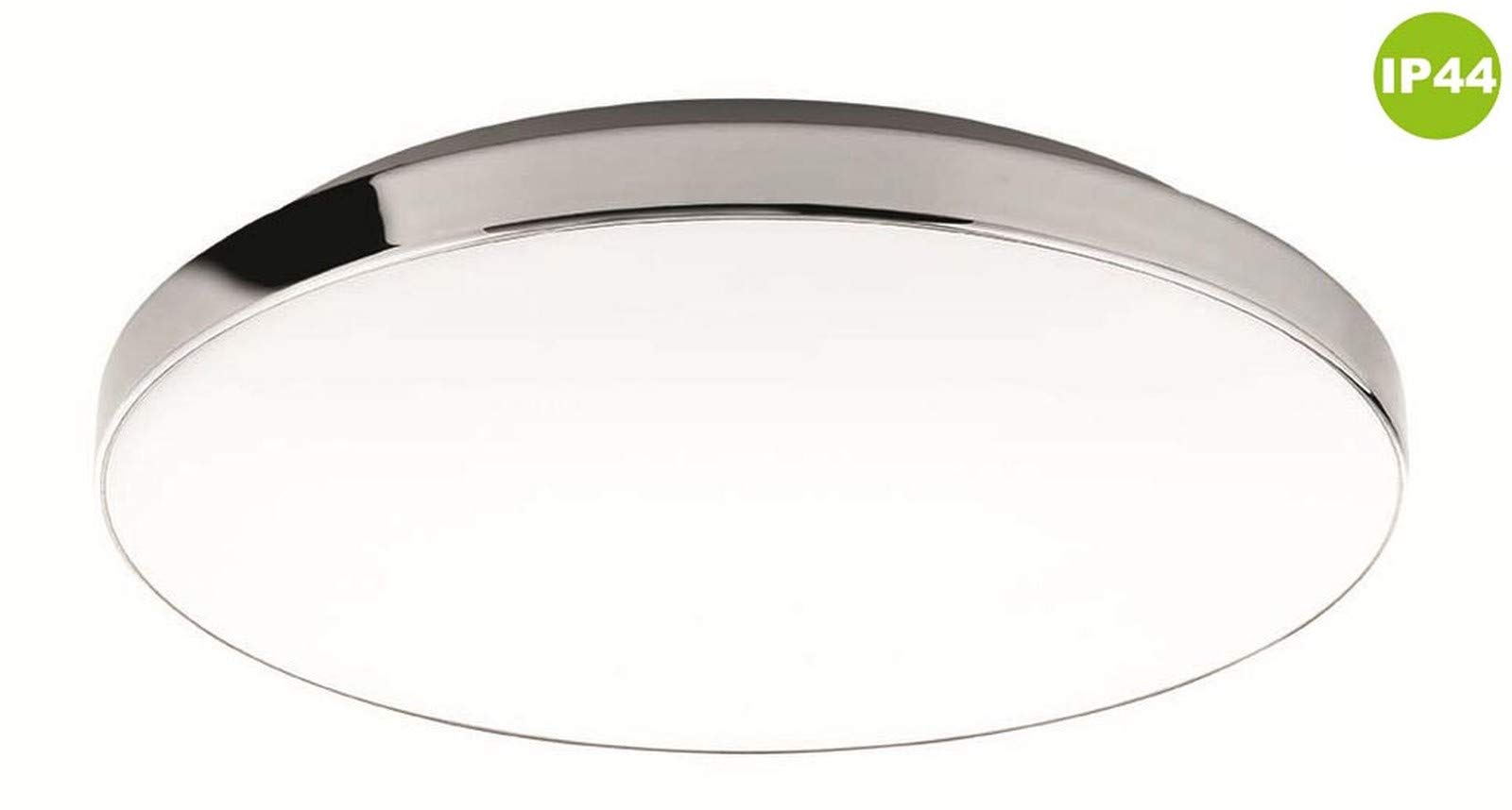 BRILONER Leuchten - LED Deckenleuchte, Badlampe, Badleuchte IP44, 13 Watt, 1.700 Lumen, 4.000 Kelvin, Weiß-Chrom, Ø35.5cm, 3351-216