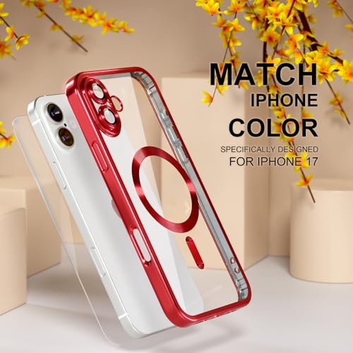 Image of Misea Magnetic for iPhone 17 Case Compatible with MagSafe Red