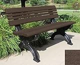 Sturdy Essentials Cambridge 4 Foot Outdoor Bench | Made of 100% Recycled Plastic Wood in The USA | Durable, Weather-Resistant, Seating for Parks, Patios, Gardens, Schools - Brown