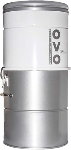 OVO Sistema de vacío central grande y potente, filtración híbrida de 630 vatios de aire (con o sin bolsas desechables), cubre hasta 7500 pies