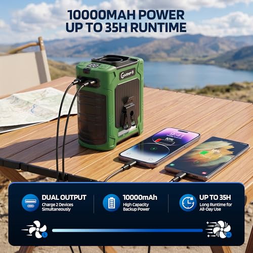 10000mAh Portable Waist Fan, Rechargeable Belt Clip Fan with 6-Speed Turbo Airflow, Up to 35H Runtime - image 3
