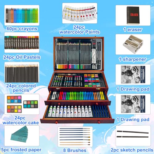 KINSPORY 175 PCS Art Set for Kids Deluxe Painting Drawing Art Supplies Case Gift for Teens Boys Girls 4 5 6 7 8 9 10 11 12 - Image 2