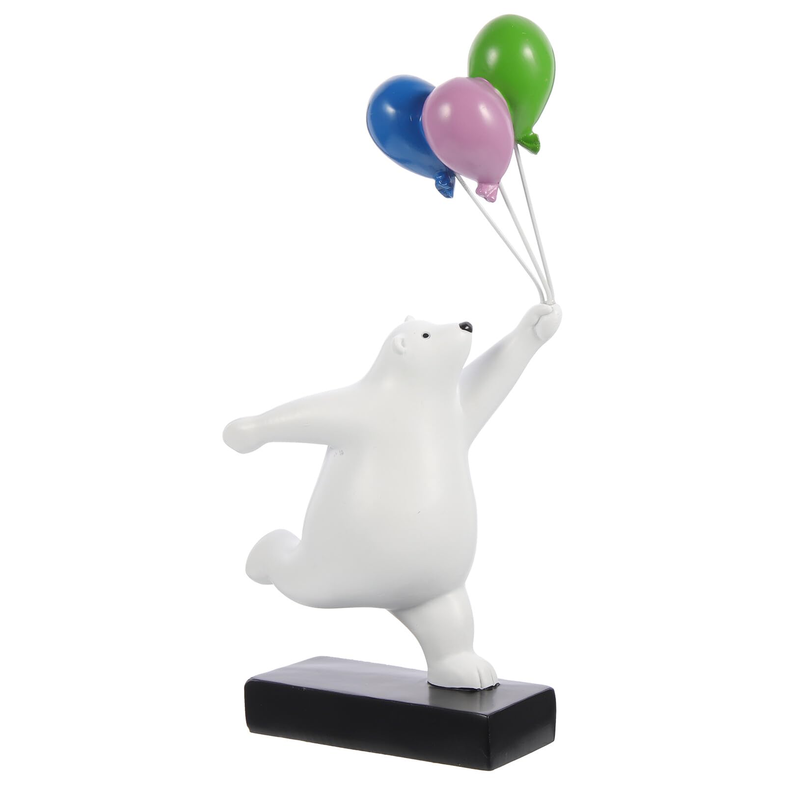 Figurina Orso Palloncino in Resina Decorativa Vivace da Tavolo, Scultura Animali da Collezione per Arredamento Casa e Ufficio, Ornamento Artistico Regalo Creativo