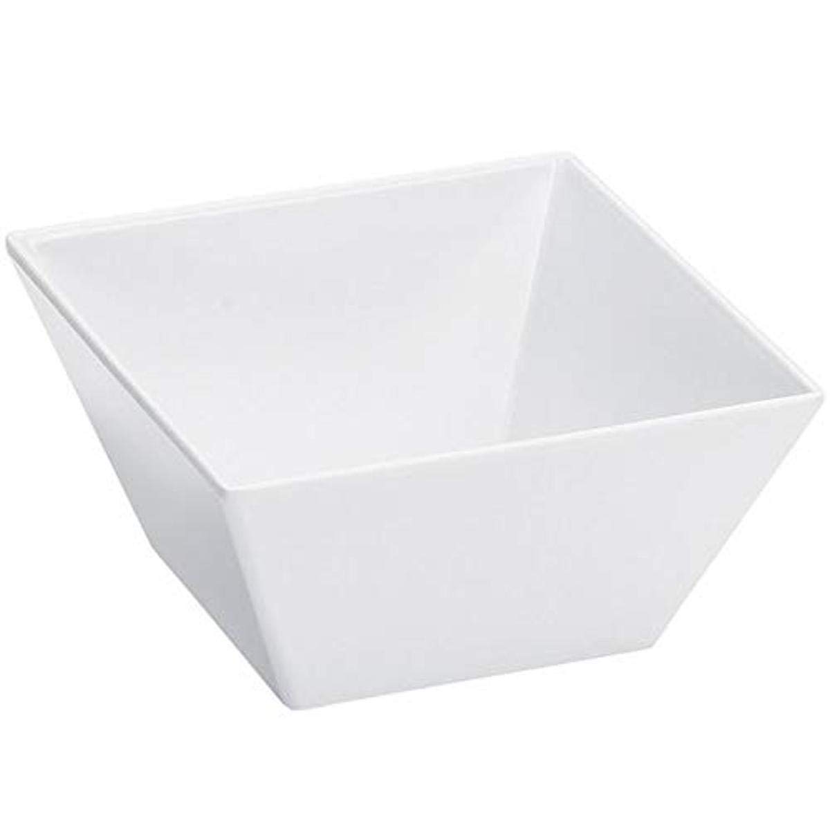 Cal Mil SR261 Small Square Melamine Bowl, White, 8" x 8" x 5"