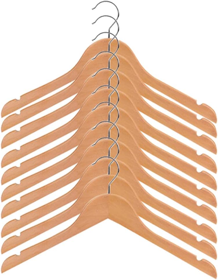 10Pcs Natural Wooden Children Clothes Hangers Non Slip Wood Coat Hangers for Kids Baby Bra Strong Hangers 32cm/13''