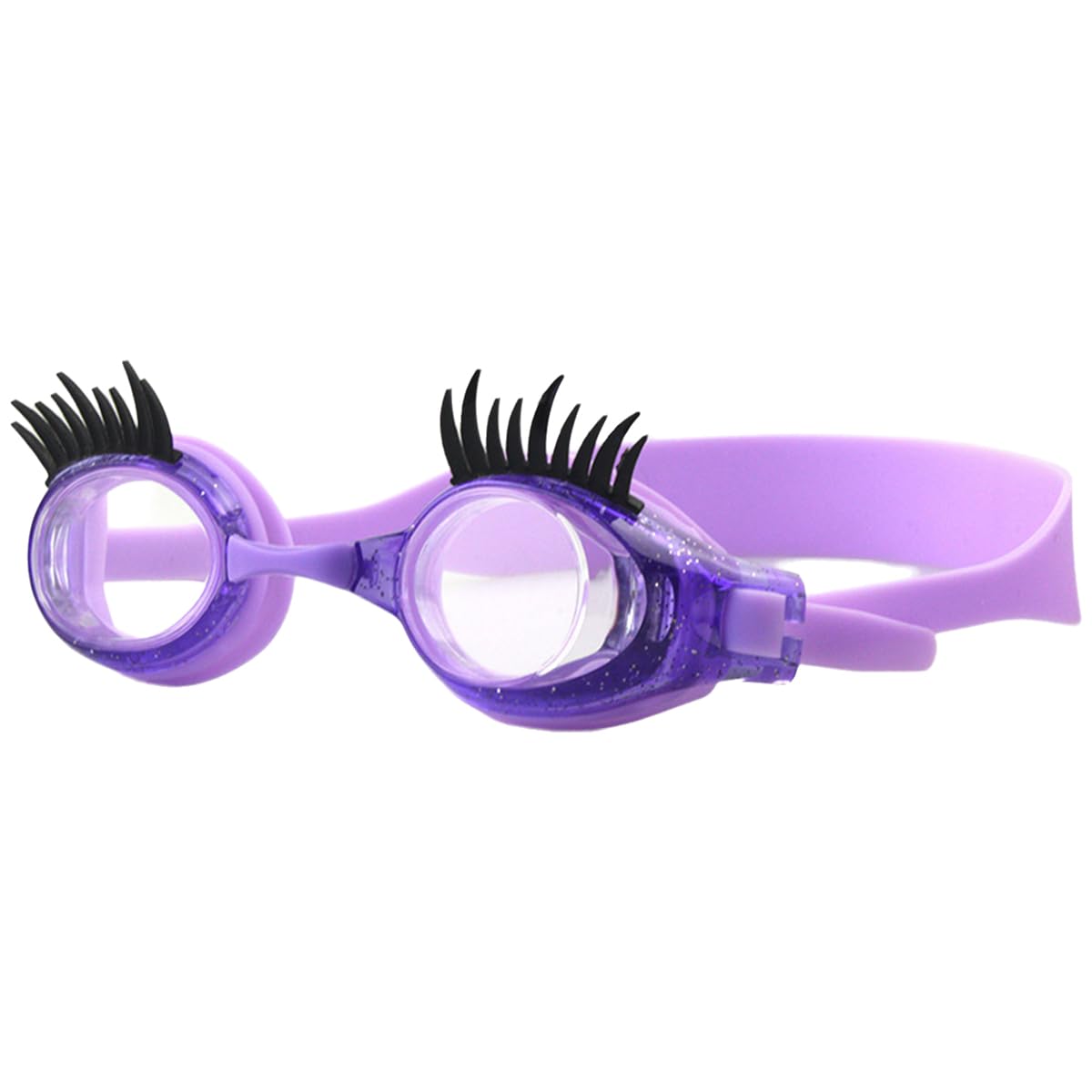 FOUTP Goggles with Eyelashes Adult Swimming Goggles with Eyelashes Anti-Fog (purple)