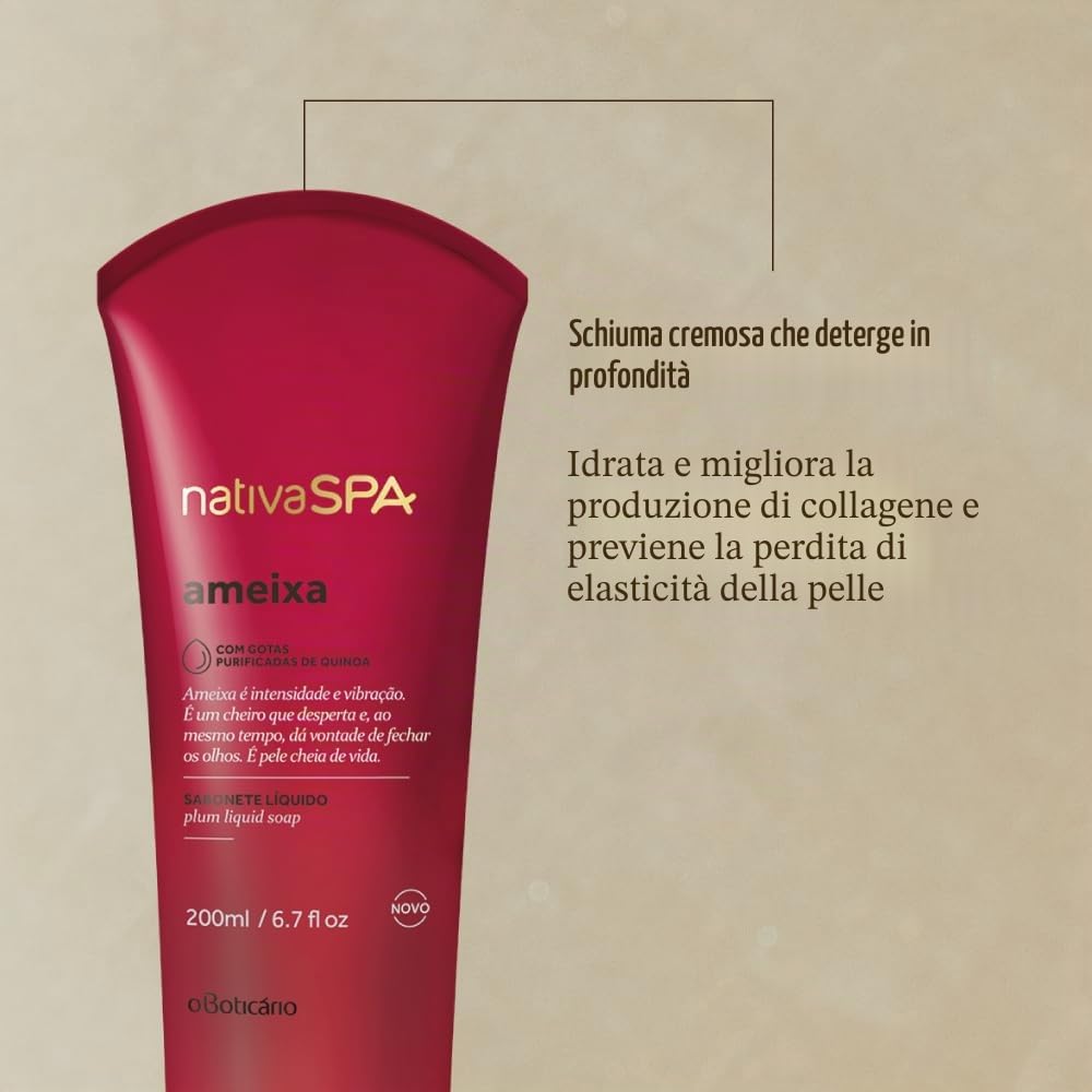 O Boticário Nativa SPA Prugna Set Regalo Cura della Pelle con 3 Prodotti | Crema Idratante Corpo 400ml, Olio Corpo Profumato 200ml e Gel Doccia e Bagno 200g
