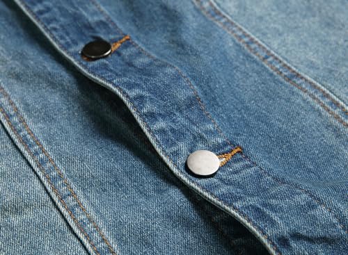 Image of Mens Denim Jacket Ripped Slim Jean Jacket Coat for Men