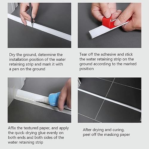 Barrera de ducha autoadhesiva de silicona flexible para vierteaguas en el baño 4