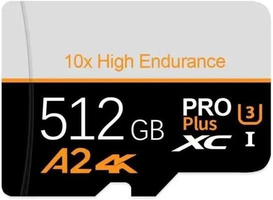 Tarjeta de Memoria Micro SD Gran Capacidad y Alta Velocidad – Almacenamiento Externo Portátil Compatible con Smartphones, Cámaras, Drones y Dash CAM - No Switch (512, GB)
