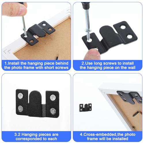 Image of Sibba Flush Mount Bracket 4 Pairs Hanging Buckle Clips Headboard Wall Mounting Brackets Stainless Steel Heavy Duty Photo Frame Hook Hanger Buckle Furniture Connector
