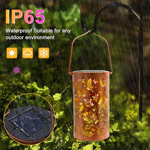 Image of BSGlobal Colorful Sunflower Solar Lanterns Outdoor Hanging Lights