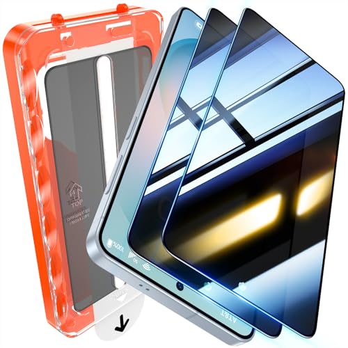 UniqueMe for S26 Plus Privacy Screen - 2 PACK Samsung Galaxy S26 Plus Privacy Screen Protector [Fingerprint Unlocking] Easy Installation Bubble-Free Anti-Spy 9H Tempered Glass 3D Full-coverage