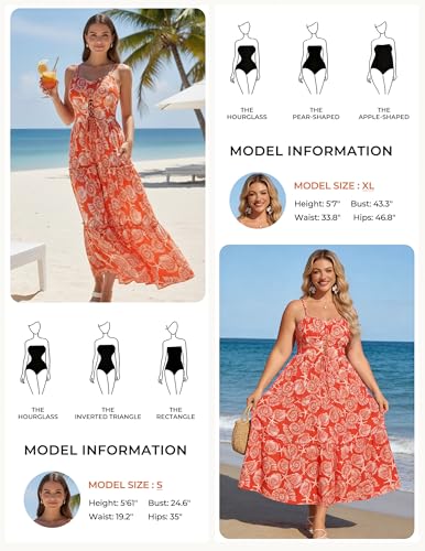 Image of GRACE KARIN 2026 Women's Spaghetti Vacation Sundress Summer Beach Flowy Boho Floral Maxi Dresses with Pockets