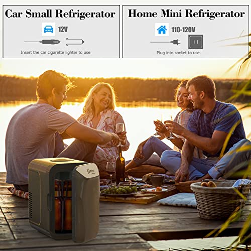 NXONE Mini Fridge,4 Liter/6 Can AC/DC Small Refrigerator,Portable ...