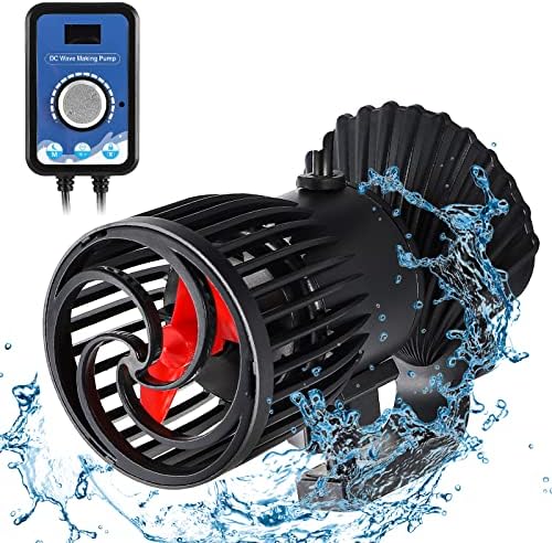 Poafamx DC Aquarium Wavemaker with Controller 2650 GPH for 55 Gallon Fish Tank Strong Magnet Suction Adjustable Angle Memory Function Saltwater and