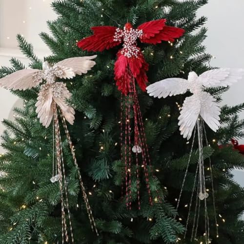 Oiseaux artificiels de Noël à clipser et plumes pour loisirs créatifs - 4