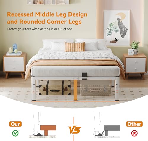 Image of NKZ Full Platform Bed Frame, 18 Inch Metal Bed Frame with Storage Space, No Box Spring Needed, Easy Assembly, Noise Free, 3,500 lbs Heavy Duty Steel Slats Support