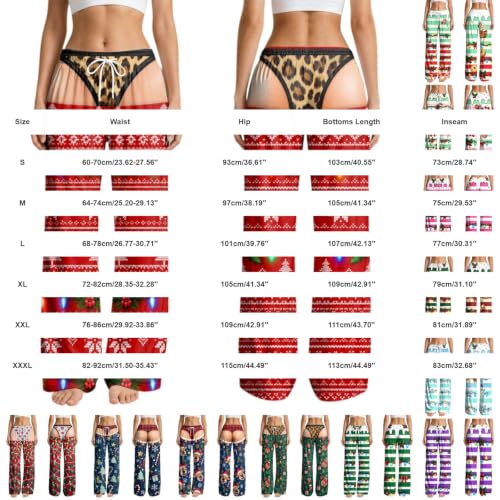 Christmas Pajama Pants Women Funny 3D Print Cheeky PJ Pants Lounge Bottoms | 2026 Funny Pajamas Ugly Pants Butt Illusion Print Elastic Waist Wide Leg Cozy Christmas Parties Gag Gifts for Women,Wife,Mom - image 4