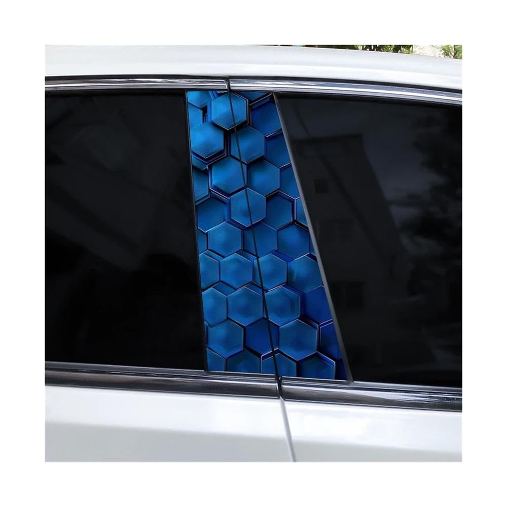 Bertdcx L 2Pcs Honeycomb Waterproof Viny Car Sticker Diy Car Door Pillar Decorative Sticker Auto Parts(L)