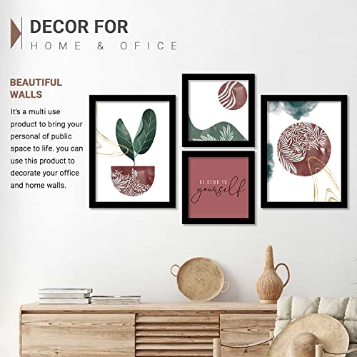 Image of kotart Abstract Art Wall Paintings with Frame for Living Room - Nature Theme Framed Wall Posters /Paintings Set of 4 (Art 4, Small (10x13 or 10x10 inch))
