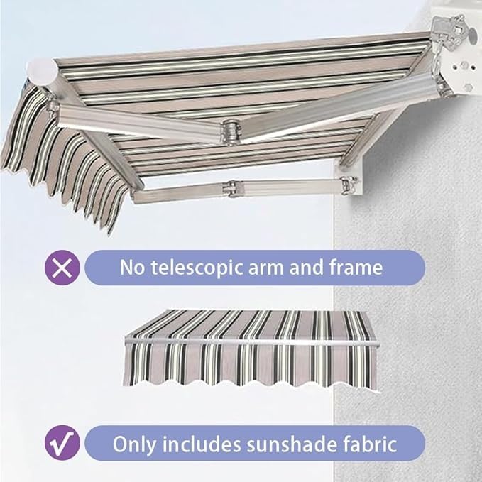 Tela de repuesto para toldo de patio 3x2,5m, lona impermeable duradera 7
