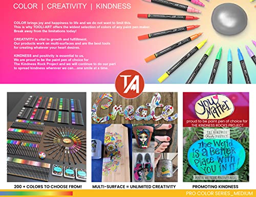 22 Acrylic Paint Markers Paint Pens Pro Color Series Set 3mm Medium Tip for Rock Painting, Glass, Mugs, Wood, Metal, Glass Paint, Canvas, DIY. Non Toxic, Waterbased, Quick Drying (YELLOWS) by TOOLI-ART - Used condition - Image 6