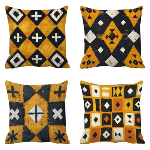 Coussin de canapé jaune géométrique 35x35 cm pour rénover vos chaises de jardin - 2