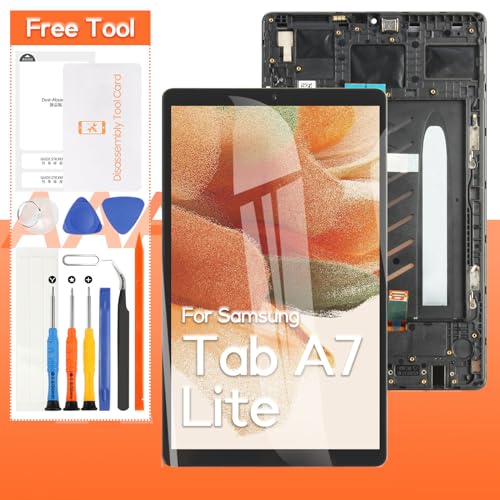 (Wi-Fi Version)For Samsung Galaxy Tab A7 Lite SM-T220 LCD Display Screen Replacement Touch Screen Digitizer Full Assembly(Not for T225,with Frame)