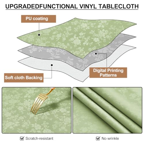 Image of Smiry Rectangle Waterproof Heavy Duty Vinyl Tablecloths, 52 x 70 Inch