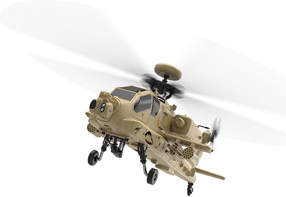 YU Xiang F11-N AH64 RC Helicopter for 16+, 1/32 Scale 2.4G 6CH Coaxial Dual Rotor 6G/3D RC Helicopter Model, with Optical Flow Altitude Hold (RTF Version)
