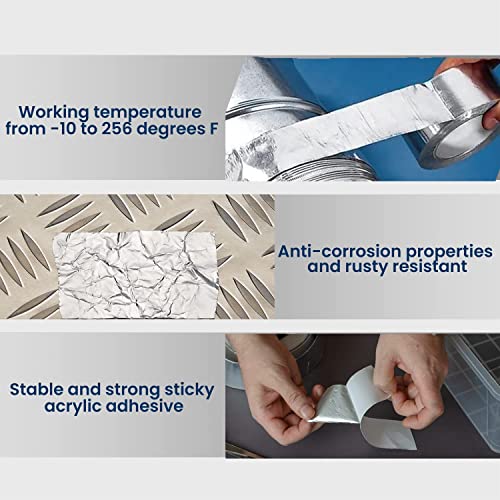 Lichamp Hvac Tape, Aluminum Foil Tape Metal Insulation Tape For Ductwork, Ac Air Conditioner Sealing, 2 Inch X 70 Yards (210 Feet), A201Sl #TOP3