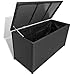 Tidyard Coffre de Stockage | Coffre de Jardin | Coffre de Rangement Exterieur | Caisse de Jardin en Rotin Synthétique Noir 120 x 50 x 60 cm