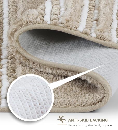 Image of Obsessions Ultra Soft Solid Bath Mat - Premium 1950 GSM Density, Anti-Skid Safety Backing & Superior Absorbency for Quick-Dry Comfort (50x80 cm, Beige)