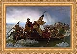 Forever Art Gallery Emanuel Leutze Washington Crossing The Delaware Framed Canvas Giclee Print - Fin