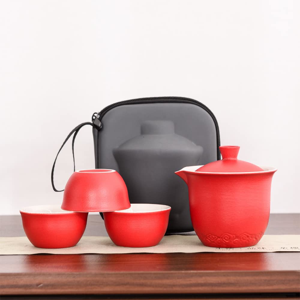 Amazon.co.jp: 旅行茶器セット高級和快客カップポータブルセラミック