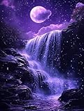 Diamond Painting Kit Completo Autunno, Diamond Painting Adulti Bambini, 5D Paese Delle Meraviglie Diamantini Crystal Art kit pittura adulti, DIY Pittura Diamante Passatempo la Natale 80X110cm D-35 immagine
