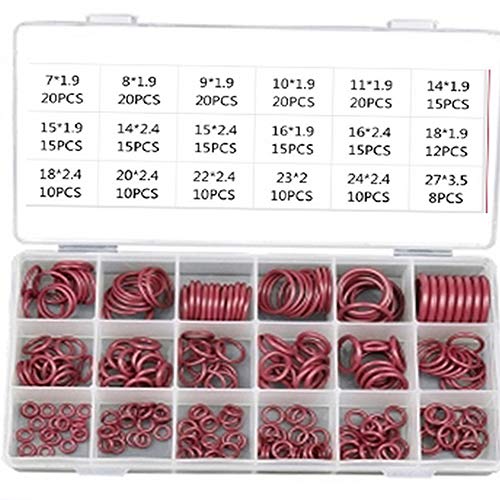 Boomboost Assortiment de Joints toriques HNBR Caoutchouc Rouge R134a R12 Kit de Joints toriques Système de climatisation Automobile Climatiseur Cover