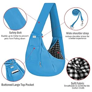 FDJASGY Small Pet Sling Carrier-Hands Free Reversible Pet Papoose Bag Tote Bag with a Pocket Safety Belt Dog Cat for Outdoor Travel FDJASGY Small Pet Sling Carrier-Hands Free Reversible Pet Papoose Bag Tote Bag with a Pocket Safety Belt Dog Cat for Outdoor Travel