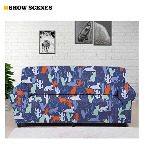 Seanative Sofa Cover Couch Cover,Stretch Sofa Slipcovers With Elastic Bottom & Anti-Slip Foam,Camouflage Printed Furniture Protector For Living Room Size M #TOP6