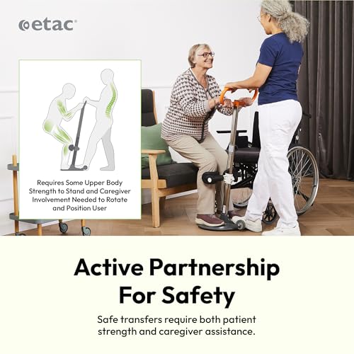 Image of Etac Turner PRO Patient Transfer Aid, Standing Pivot Sit to Stand | Assisted Standing, Pivot Disc, Stand Assist Aid for Elderly, Caregiver Transfer Device, 440 lbs Capacity