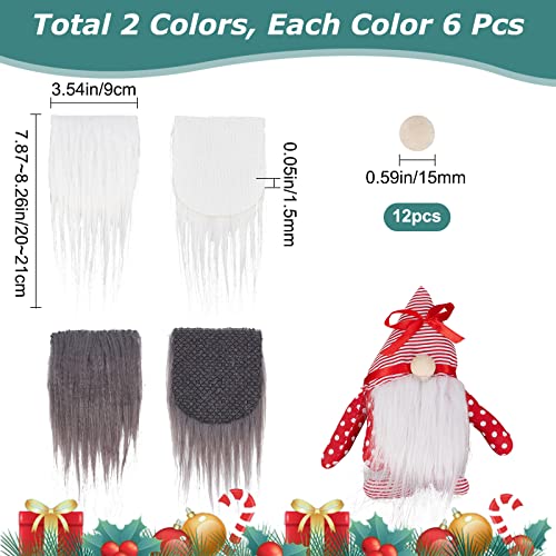 GORGECRAFT 24 Pieces Gnome Beard Unfinished Wooden Balls Braids Dwarf Beard Kit Faux Fur Beard Hair Set for DIY Handmade Gnome Sewing Craft Patches Easter Christmas Party Supplies - Image 2