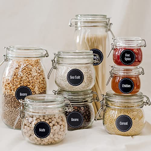 SAVITA 144-delig 1,5inch Kruidenpotlabel, Waterdicht Kruidenpotlabels Pantry Etiketten Rond Kruidenpotjes Stickers Etiketten Kruidenpotje voor Kruiden en Specerijenrekorganisatie (Zwart) - Image 7