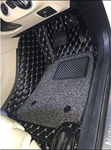 Capdell 7D Car Floor Mats for Skoda Yeti || Luxury Leather Double Car Floor Mat Complete Set || 100% Waterproof and Washable || Color : Black