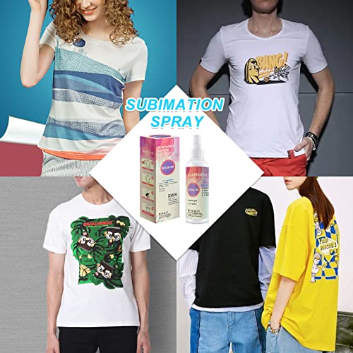 Coating Sublimation Spray For Cotton Shirts,100Ml Poly T Plus Spray For Cotton Blanks Shirts Polyester Tote Bag, Super Print Adhesion & Quick Dry Waterproof High Gloss Finish #TOP4