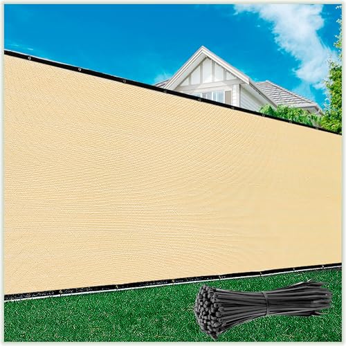 ColourTree 6' x 50' Beige Plus Extra Heavy Duty Fence Privacy Screen Windscreen, Commercial Grade...