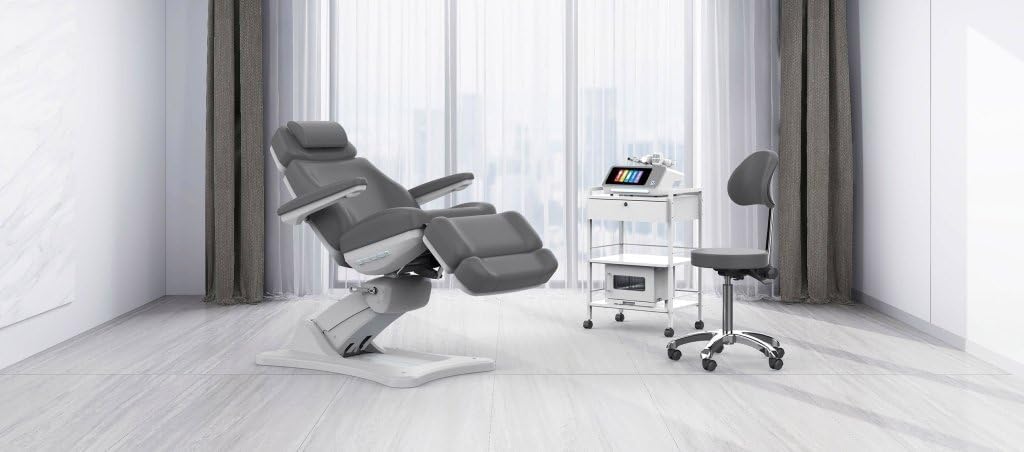 GreenLife Electric Facial Bed - 2246BN (Sand) - Modern L-Shape Spa Salon Beauty Bed Equipment - 240-Degree Rotation - Programmable Memory & LED Lights - ADA Compliant